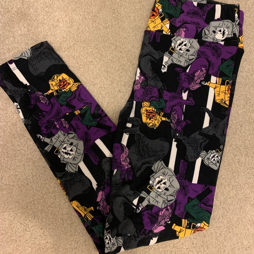 LuLaRoe OS Vintage Halloween leggings Headless Horseman